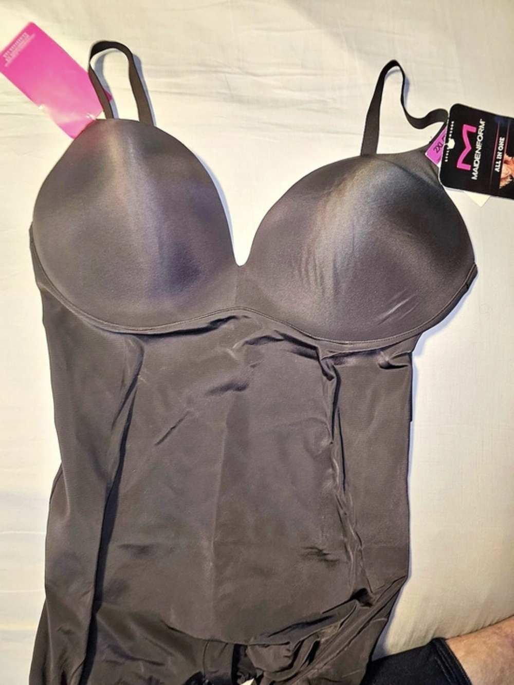 Maidenform All-in-One Body Shaper with Built-In Bra Black 2XL